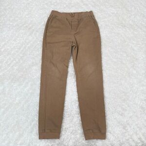 Janie & Jack Boy's 14 Stone Brown Twill Pants Knit Pull On Stretch Waist Casual
